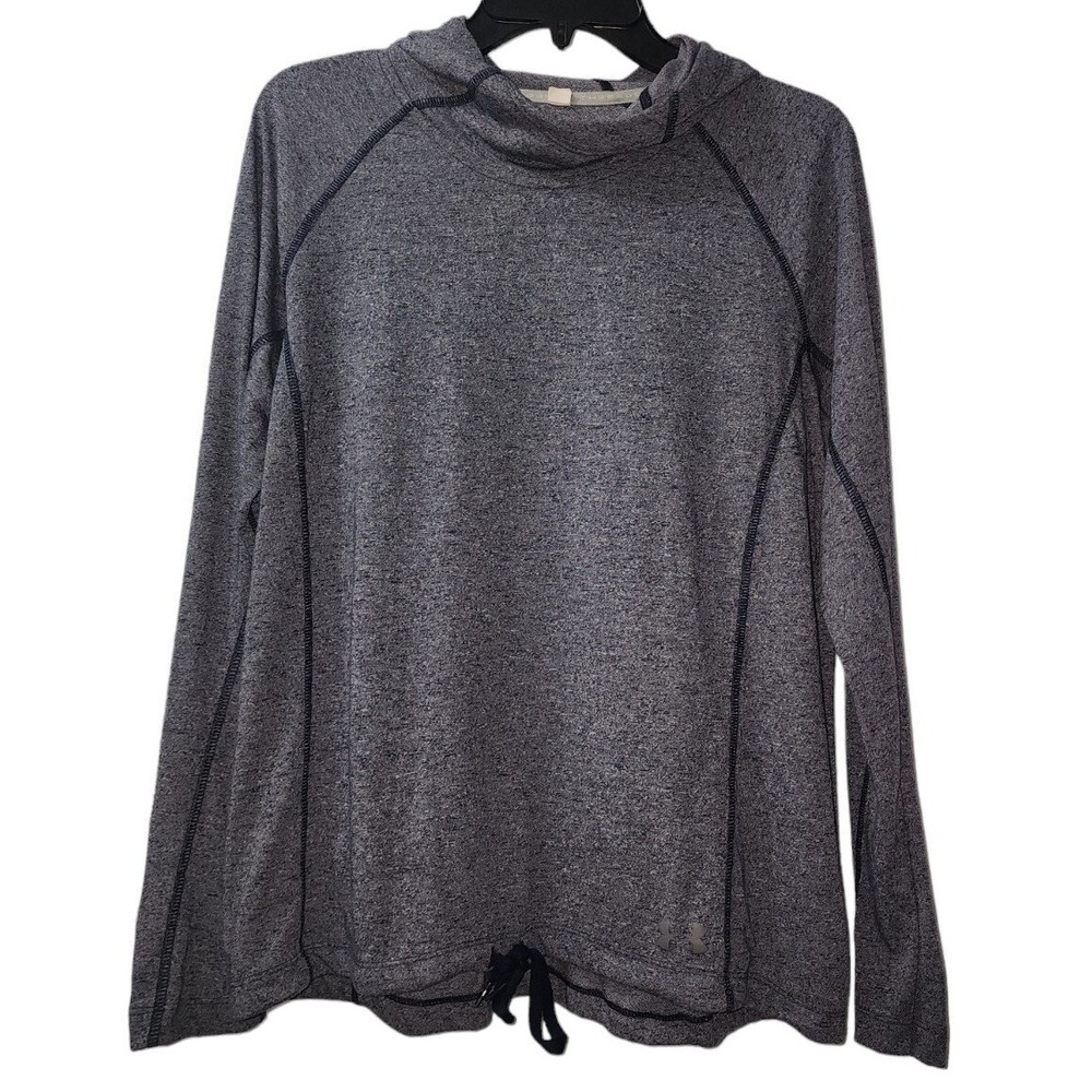 Under Armour Hoodie HeatGear Long Sleeve Pullover Athletic Top Gray L